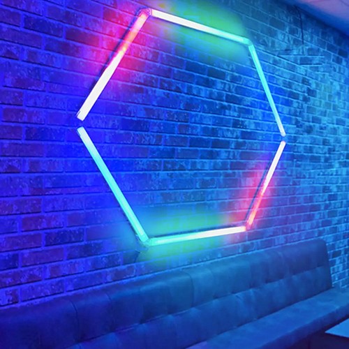 20W Hexagon RGBIC 1 felt komplett sett - Inkl. bluetooth-kontroller og strømforsyning