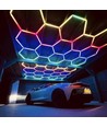 5 stk. Hexagon RGBIC komplett sett 80W - Inkl. bluetooth-kontroller og strømforsyning