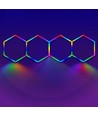 4 stk. Hexagon RGBIC komplett sett 70W - Inkl. bluetooth-kontroller og strømforsyning