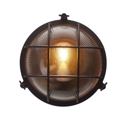 Vegglamper LED-POL svart rund vegglampe - IP54 utendørs, E27 fatning, uten lyskilde