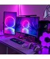 RGBIC musikk-synkroniserings skrivebordslampe - 18cm, innebygd batteri, Bluetooth