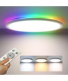 39W CCT taklampe med RGBIC backlight - Ø30cm, Tuya, inkl. fjernkontroll