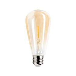 LED lyskilder LED-POL 1,3W LED pære - ST64, karbon filamenter, rav farget glas, ekstra varm, E27