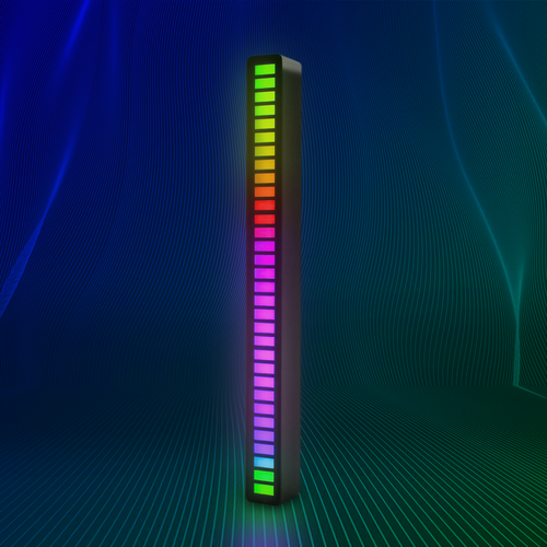 RGBIC musikk-synkroniserings skrivebordslampe - 18cm, innebygd batteri, Bluetooth
