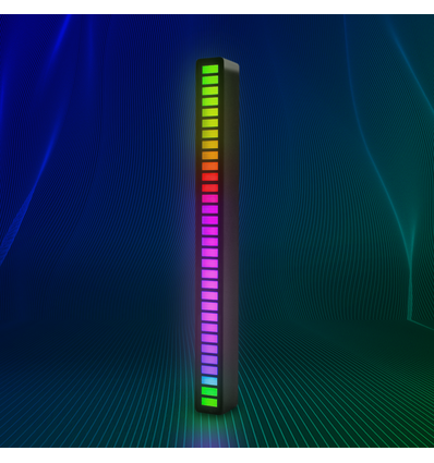 RGBIC musikk-synkroniserings skrivebordslampe - 18cm, innebygd batteri, Bluetooth