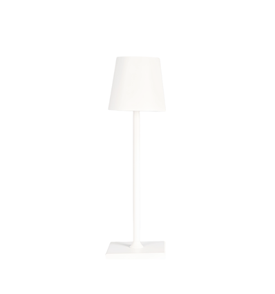 Oppladbar LED mini bordlampe - Hvit, 24cm, touch dimbar, IP54