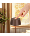 Oppladbar LED bordlampe - Brun, touch dimbar, IP54
