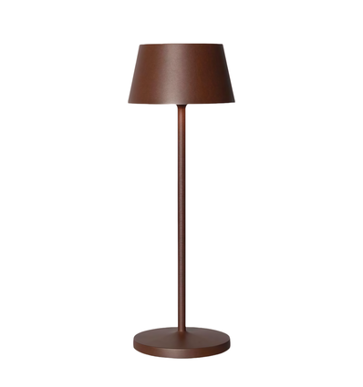 Oppladbar LED bordlampe - Brun, touch dimbar, IP54