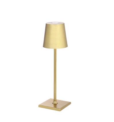 Oppladbar LED mini bordlampe - Gull, touch dimbar, IP54