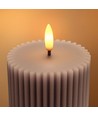 LED timeglasslys 23cm, flammeeffekt, grå - Ø7,5cm, timer