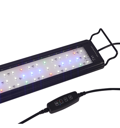 30-45 cm akvariearmatur - 6W LED, hvit/blå/rød/grønn, justerbar lengde, IP66