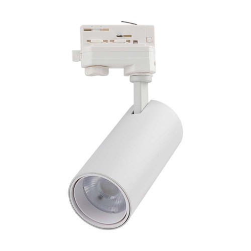 VT-47030 LED skinnespot 30W - COB, 3i1, hvitt hus, hvit reflektor, hvit bakdeksel