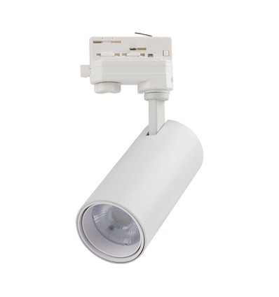 VT-47030 LED skinnespot 30W - COB, 3i1, hvitt hus, hvit reflektor, hvit bakdeksel