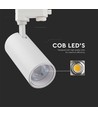 VT-47030 LED skinnespot 30W - COB, 3i1, hvitt hus, hvit reflektor, hvit bakdeksel