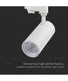 VT-47030 LED skinnespot 30W - COB, 3i1, hvitt hus, hvit reflektor, hvit bakdeksel