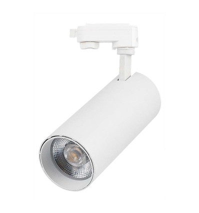 VT-47050 skinne-spot 40W - COB LED, 3i1, hvitt hus, hvit reflektor, hvit bakdeksel