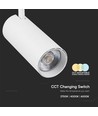 VT-47050 skinne-spot 40W - COB LED, 3i1, hvitt hus, hvit reflektor, hvit bakdeksel