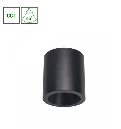 7W Chloe komplett LED påbygningsspot - CCT, Ø9cm, sort, UGR19, 45 grader, inkl. lyskilde