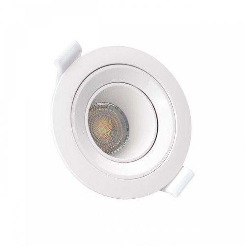 GU10 nedsenket innfellingsspot - Uten lyskilde og sokkel, Hull: 7,5 cm, hvit, rund, lav blending