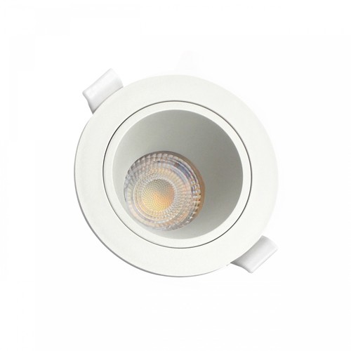 GU10 innfellingsspot, blendfri - Rund, hvit, IP20, Hull: Ø7,5 cm, Mål: Ø9,5 cm, uten lyskilde