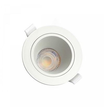 GU10 Downlight, blendfri - Rund, hvit, IP20, Hull: Ø7,5 cm, Mål: Ø9,5 cm, uten lyskilde