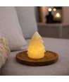 LED Juletre lys, blinkende flammeeffekt, hvit - Høyde 9cm, Ø6,5cm, ekte stearin