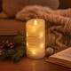LED blokklys med lyskjede, 15cm, flammeeffekt - Ø7,5cm