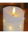 LED blokklys med lyskjede, 10cm, flammeeffekt - Ø7,5cm
