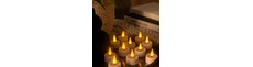 12-pakning LED Telys med flott flammeeffekt - Kommer komplett med batterier, klar til bruk