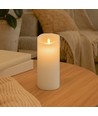 LED XL blokklys 22,5cm, flammeeffekt, hvit - Ø10cm
