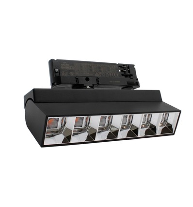 36W 3-faset RA92 justerbar LED-lysskinne - Sort, 23,5 cm