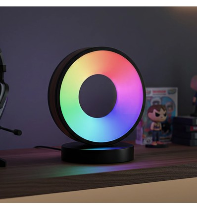 Sirkel RGBIC lampe - 18x15cm, Bluetooth, 5V USB