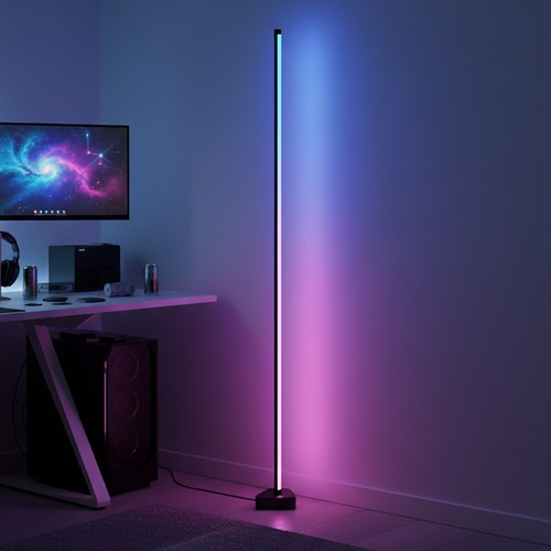 RGBIC+WW hjørnelampe - 146cm, Bluetooth app-styring og RF fjernkontroll