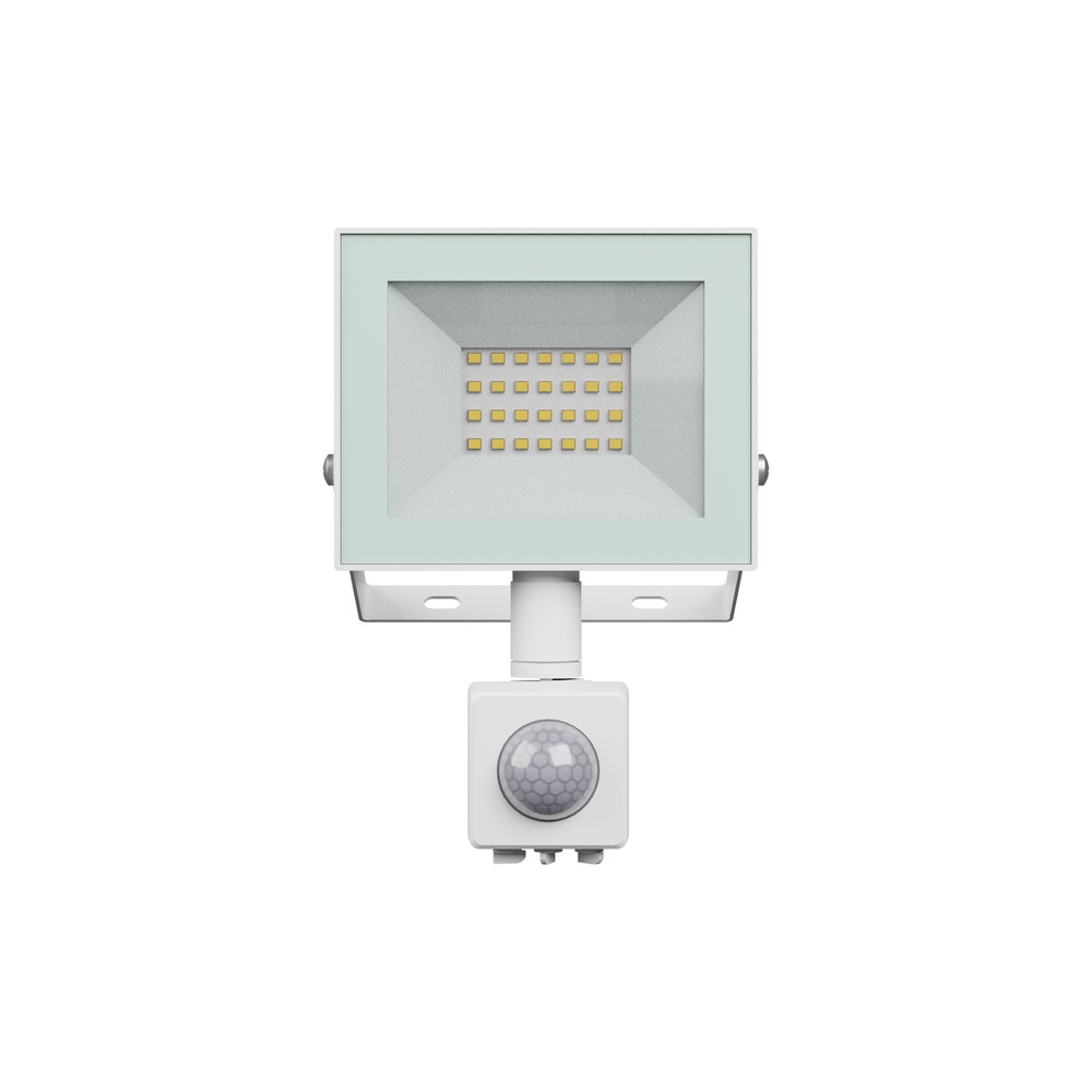 20W lyskaster med sensor – Hvit, IP44, PIR sensor, 230V, Spectrum – Dimbar : Ikke dimbar, Kulør : Kald