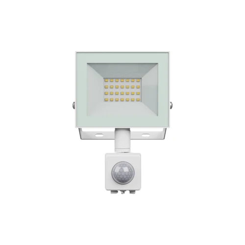 20W lyskaster med sensor - Hvit, IP44, PIR sensor, 230V, Spectrum
