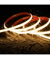 5m 9W/m vanntett slim COB strip - 230V, IP67, 296 LED/m, selvklebende, opptil 50m