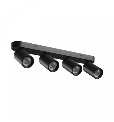 Taklampe med 4 spots, GU10 - Sort, IP20, uten lyskilde