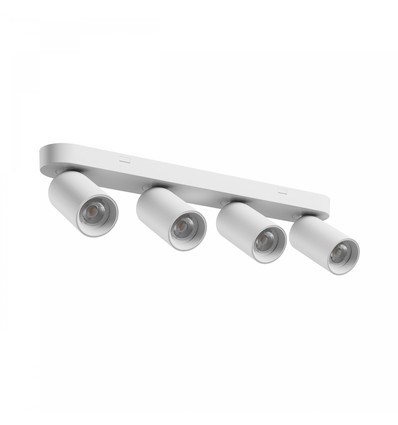 Taklampe med 4 spotter, GU10 - Hvit, IP20 innendørs, uten lyskilde