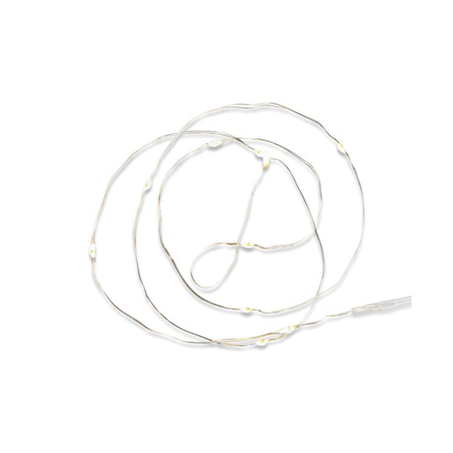 Outlet: Mini batteri lyskjede i sølv med 20 LED lys