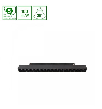 12W LED armatur - 100lm/W, 1150lm, sort, 20,4cm