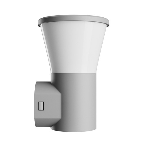 Stella vegglampe 6W GU10 - rund, CCT, 230V, 270°, IP44, IK08, 155x160x230mm, grå, fasadelampe