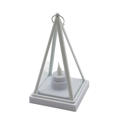 LED lanterne trekantet - Hvit, batteri, IP54 innendørs/utendørs