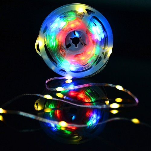 5m RGBIC LED-lyslenke - 5V USB, 50 LED, klar ledning, fjernkontroll + bluetooth