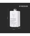 RF/WiFi mottaker for trådløse brytere - 1000W, rekkevidde opptil 500m, hvit, PC plast
