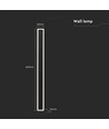 17W LED vegglampe, RA90, sort - 2330lm, IP65, 4000K, 62,5cm, 360 grader lys