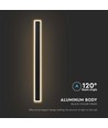 17W LED vegglampe, RA90, sort - 2330lm, IP65, 4000K, 62,5cm, 360 grader lys