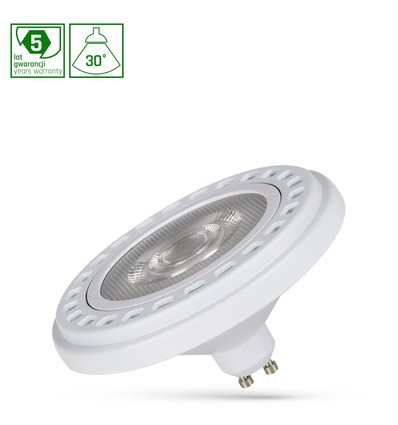 GU10 20W AR111 LED pære, RA90 - 30 grader, 2700K, 1600lm, 5 års garanti