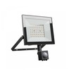50W lyskaster med sensor - IP44, sort, arbeidslampe, PIR-sensor
