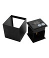 6W dimbar CUBIC PRO vegglampe - IP65, sort, viderekobling, justerbar, firkantet, opp/ned, inne / ute, inkl. lyskilde