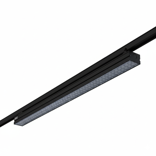 38W 3-faset LED-lysskinne - 170 lm/W, 115 cm, sort, til kontor og butikk
